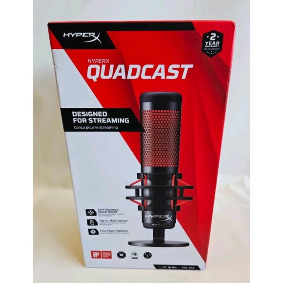 SEALED HyperX QuadCast – Stream, Sell, Game, Podcast – PC, PS5, Mac Ready - Picture 1 of 6